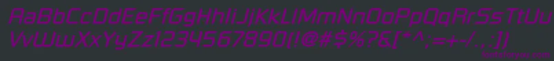 Шрифт RussellSquareLtOblique – фиолетовые шрифты на чёрном фоне