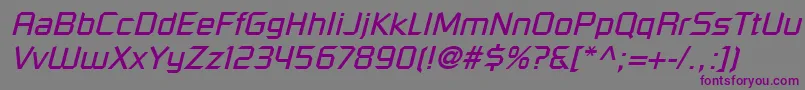 RussellSquareLtOblique Font – Purple Fonts on Gray Background