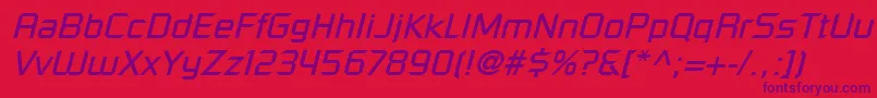 RussellSquareLtOblique Font – Purple Fonts on Red Background