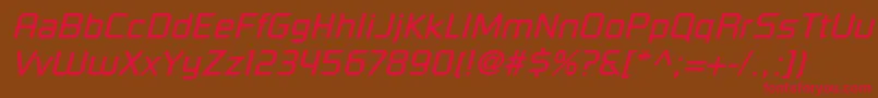 RussellSquareLtOblique Font – Red Fonts on Brown Background