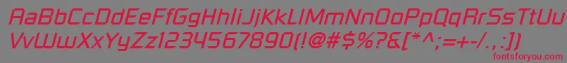 RussellSquareLtOblique Font – Red Fonts on Gray Background