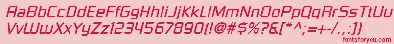 フォントRussellSquareLtOblique – ピンクの背景に赤い文字