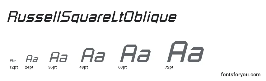 Размеры шрифта RussellSquareLtOblique