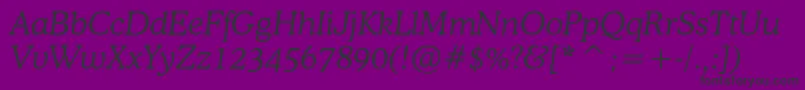 CooperlightcbtItalic Font – Black Fonts on Purple Background