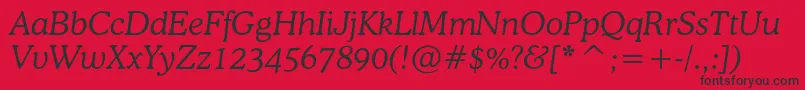 CooperlightcbtItalic Font – Black Fonts on Red Background