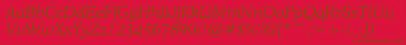 CooperlightcbtItalic Font – Brown Fonts on Red Background