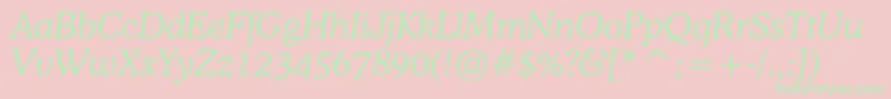 CooperlightcbtItalic Font – Green Fonts on Pink Background