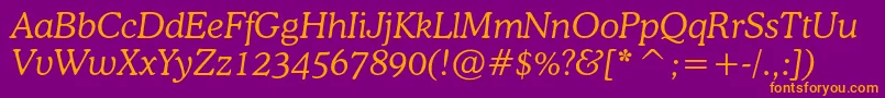 CooperlightcbtItalic Font – Orange Fonts on Purple Background