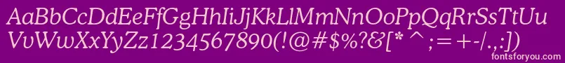 CooperlightcbtItalic Font – Pink Fonts on Purple Background