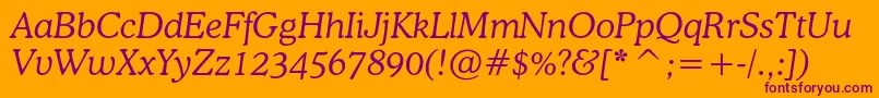 CooperlightcbtItalic Font – Purple Fonts on Orange Background