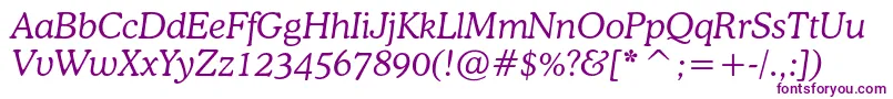 CooperlightcbtItalic Font – Purple Fonts on White Background