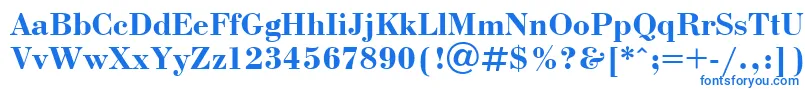 Czcionka BodoniBoldCyrillic – niebieskie czcionki na białym tle