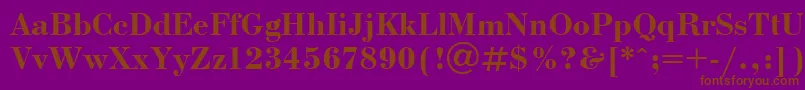 BodoniBoldCyrillic Font – Brown Fonts on Purple Background