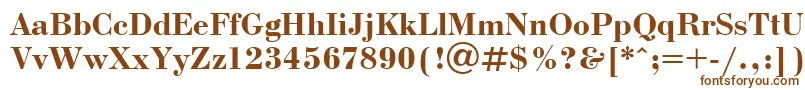 BodoniBoldCyrillic-fontti – ruskeat fontit valkoisella taustalla
