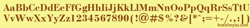 Шрифт BodoniBoldCyrillic – коричневые шрифты на жёлтом фоне