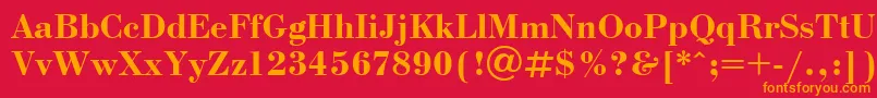 Шрифт BodoniBoldCyrillic – оранжевые шрифты на красном фоне