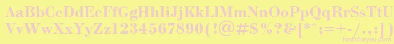 BodoniBoldCyrillic Font – Pink Fonts on Yellow Background