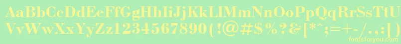 BodoniBoldCyrillic Font – Yellow Fonts on Green Background