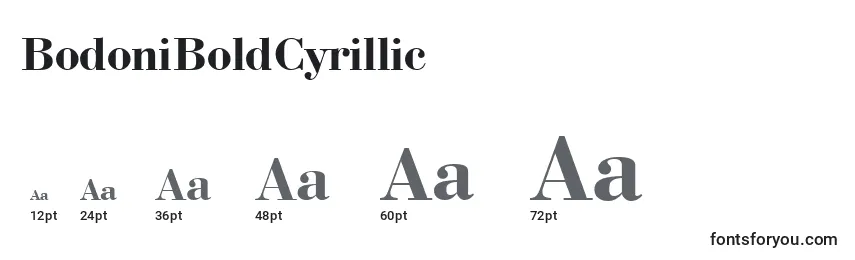 Размеры шрифта BodoniBoldCyrillic