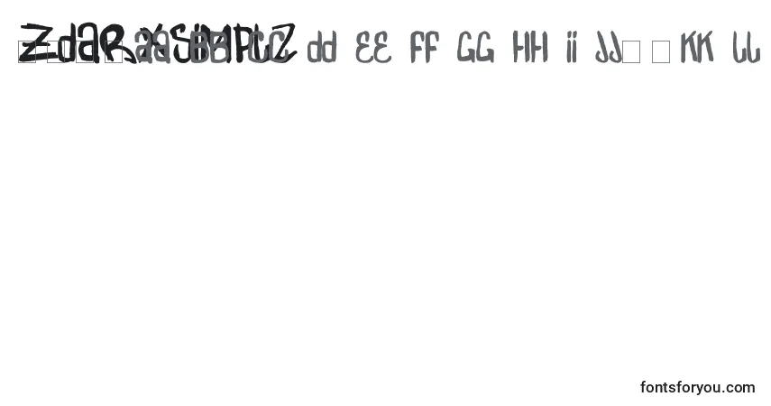 ZdarxSimpl2-fontti – aakkoset, numerot, erikoismerkit