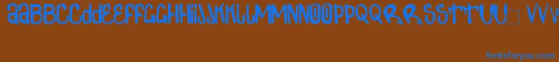 フォントZdarxSimpl2 – 茶色の背景に青い文字