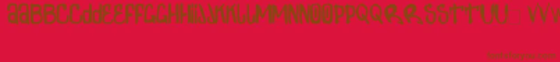 フォントZdarxSimpl2 – 赤い背景に茶色の文字