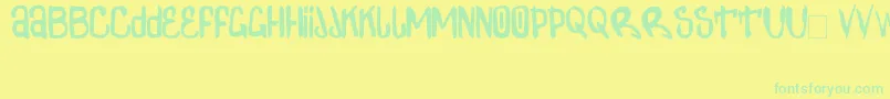フォントZdarxSimpl2 – 黄色い背景に緑の文字
