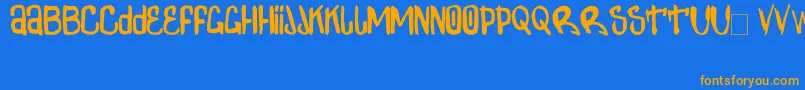ZdarxSimpl2-Schriftart – Orangefarbene Schriften auf blauem Hintergrund