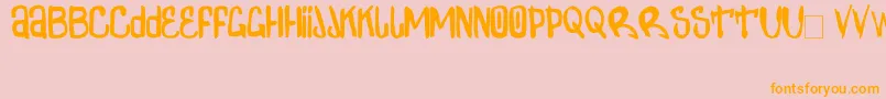 フォントZdarxSimpl2 – オレンジの文字がピンクの背景にあります。