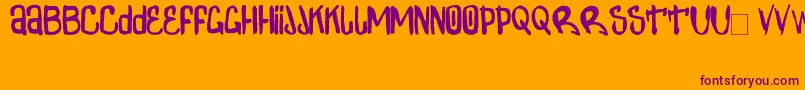 ZdarxSimpl2-fontti – violetit fontit oranssilla taustalla
