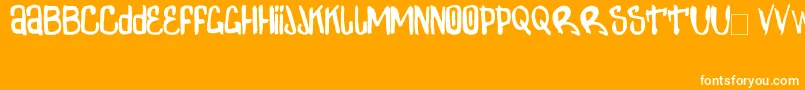 ZdarxSimpl2-Schriftart – Weiße Schriften auf orangefarbenem Hintergrund