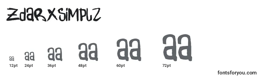Размеры шрифта ZdarxSimpl2