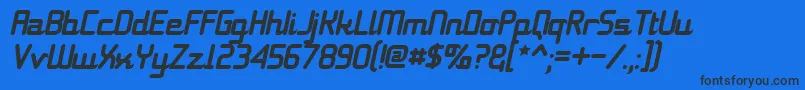 11s01BlackTuesdayItalic Font – Black Fonts on Blue Background