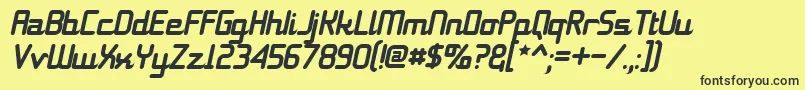 11s01BlackTuesdayItalic Font – Black Fonts on Yellow Background