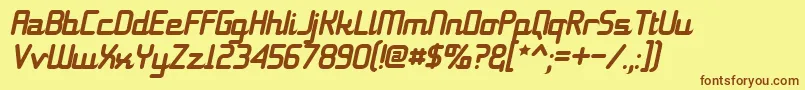 11s01BlackTuesdayItalic Font – Brown Fonts on Yellow Background