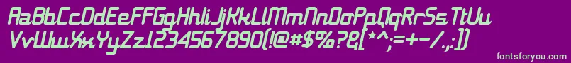 11s01BlackTuesdayItalic Font – Green Fonts on Purple Background