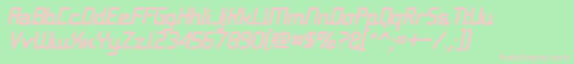 11s01BlackTuesdayItalic Font – Pink Fonts on Green Background