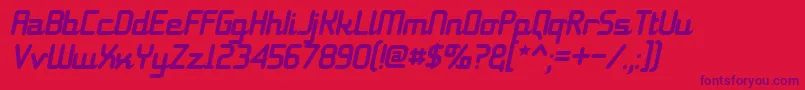 11s01BlackTuesdayItalic Font – Purple Fonts on Red Background