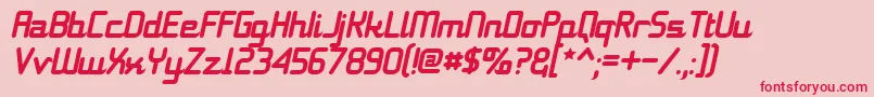 11s01BlackTuesdayItalic Font – Red Fonts on Pink Background