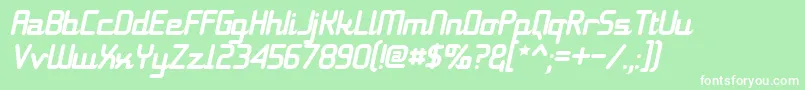 11s01BlackTuesdayItalic Font – White Fonts on Green Background