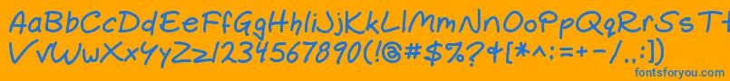 Gemelli ffy Font – Blue Fonts on Orange Background