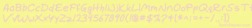 Gemelli ffy-Schriftart – Rosa Schriften auf gelbem Hintergrund