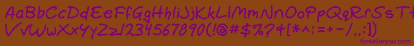 Gemelli ffy Font – Purple Fonts on Brown Background