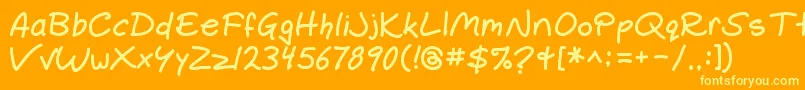 Gemelli ffy Font – Yellow Fonts on Orange Background