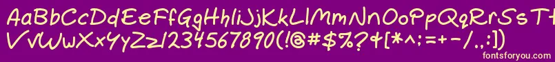 Gemelli ffy-Schriftart – Gelbe Schriften auf violettem Hintergrund