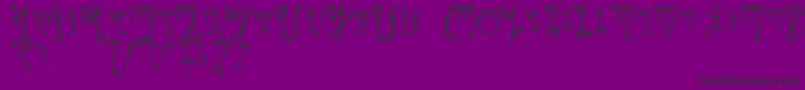 ThebanAlphabet-Schriftart – Schwarze Schriften auf violettem Hintergrund