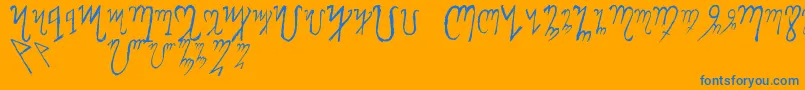 ThebanAlphabet Font – Blue Fonts on Orange Background