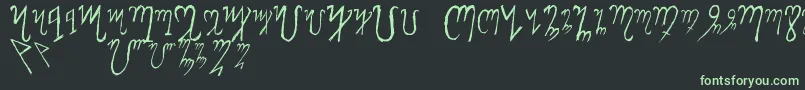 ThebanAlphabet Font – Green Fonts on Black Background