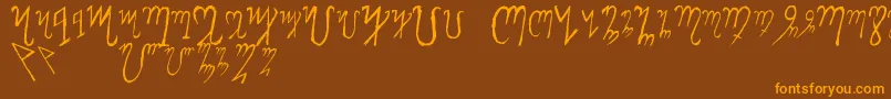 ThebanAlphabet Font – Orange Fonts on Brown Background
