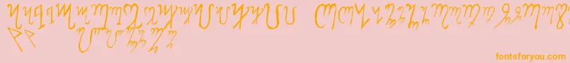 ThebanAlphabet Font – Orange Fonts on Pink Background